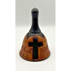 Handcrafted Wooden Mission Bell Engraved "No One Listens to the Cry of the Poor"